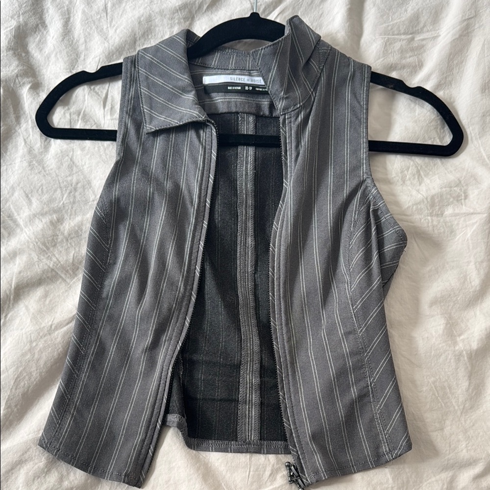 Gray Pinstripe Women's Vest